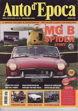 AUTO D'EPOCA 11/2009 MG B SPIDER LA STORIA BARBI ALFA ROMEO 177 F1 AUTOFUNEBRI
