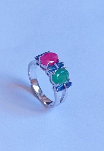 Anello fascia con smeraldo - anello,