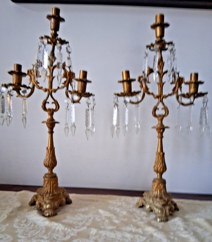 Coppia candelabri antichi a - di,