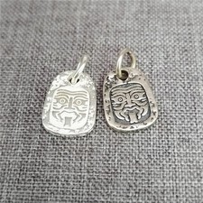 2 pezzi ciondolo portafortuna argento sterling 925 Zashi Lhamo Tibet ricchezza