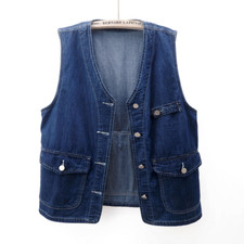 Donna Cargo Jeans Gilet Cappotto Giacca Canottiera Top Tasca Casual