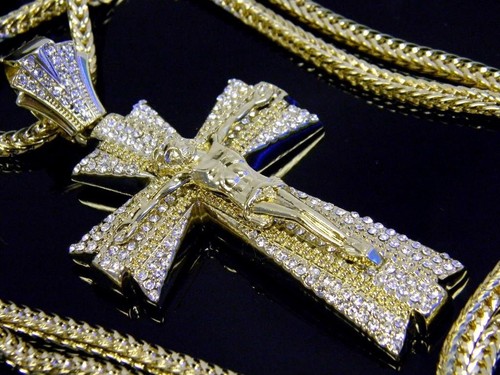 Collana croce ciondolo gesù - collana,