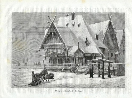 Stampa antica russia albergo - stampa, e
