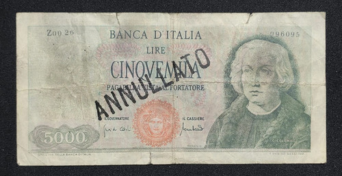 5000 lire colombo tipo - lire, 1°