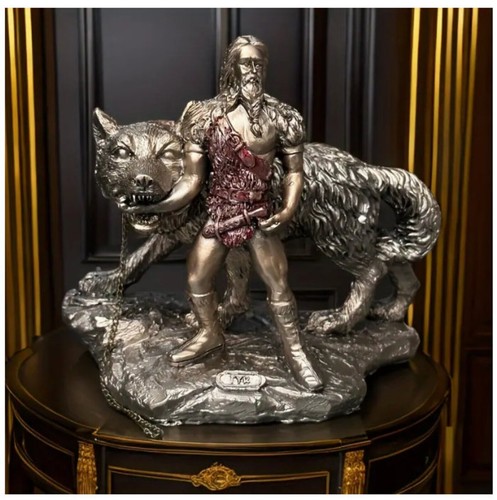 Statua tyr con lupo fenris - con,