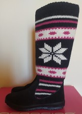 Stivali bassi FORNARINA tg. 38 Scamosciato Nero/gambale in maglia di lana  NUOVO