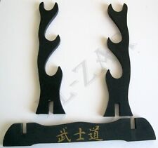 Supporto espositore 3 posti per Katane, spade, etc da tavolo, in legno
