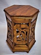 Tavolino Etnico Arte Povera Sgabello Esagonale