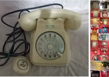 TELEFONO FISSO SIP A DISCO, COLORE PANNA, anni 70 e altri.