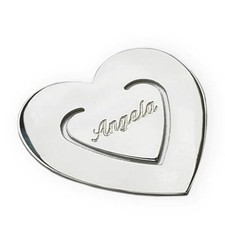 Segnalibro cuore in argento 925 con incisione nome personalizzato.