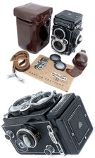 Rollei Rolleiflex 3,5F Planar #2848680 White Face + cap + case + strap instruc