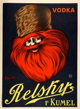 1925 Poster Vintage Relsky Vodka Kumel Alcol LEONETTO CAPPIELLO Arte 117x159cm
