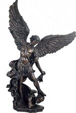Grande Statua Di San Michele Arcangelo 110Cm, Finitura In Bronzo, Italfama
