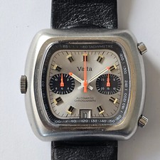 VETTA-CRONO-AUTOMATIC-OVERSIZE (42,5x39 MM)-ACCIAIO-BUREN CAL.12-FULL SET-FIBBIA