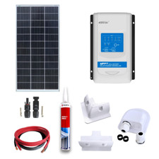 Kit fotovoltaico pannello solare 150W camper regolatore MPPT doppia batteria