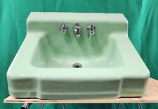 Lavabo da bagno verde schiuma di mare montaggio a parete stile ghisa
