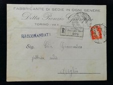 Busta Intestata Torino Ditta Ponzio Giuseppe Fabbricante Sedie 1942 KYA436