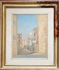 Livorno vecchia olio su cartoncino cm 31x24 + cornice