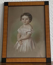 Ritratto Marie Gouache C. Bönecke Berlino 1846 ritratto di bambino ragazza ragazza.