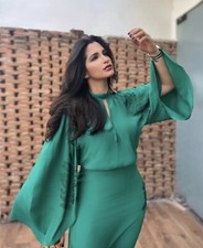 NEW ZARA 2022 GREEN LONG SHINY