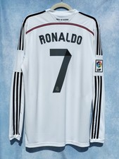 MAGLIA SHIRT ADIDAS REAL MADRID 2014-2015 RONALDO 7 L LONGSLEEVE HOME ORIGINAL