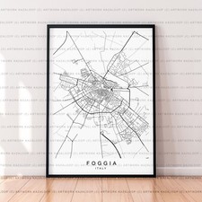 Poster Mappa Foggia Stampa Foggia Italia Senza Cornice Wall Art Mappa Stampa Arredamento Moderno
