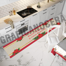 Tappeto Natalizio Cucina in coordinato con Tovaglia e Zerbino idea regalo natale