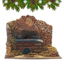 Cucina con forno a legna per presepe 15x10x15 cm