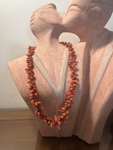 Collana con perline corallo - con,