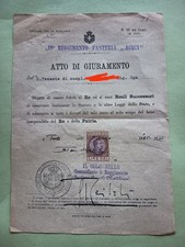 Regio Esercito 18° Reggimento Fanteria Acqui Atto di Giuramento 