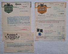 BISCOTTI SAIWA Genova 3 carta intestata fattura pubblicitaria pubblicità 1933