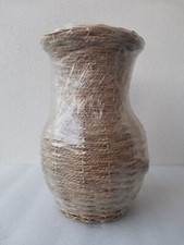 Vaso di coccio altezza 30 cm  lavorato in vimini per fiori arredo rivestito 