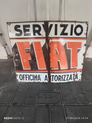 Insegna smaltata fiat - smaltata,