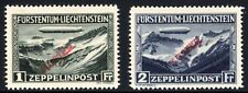Liechtenstein 1931 emissione Zeppelin rara sovrastampa "modello" Sc#C7s-C8s come nuova VF OG⚡