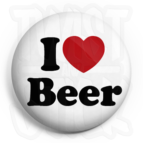 Love beer button - i, badge