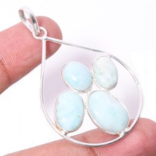 Ciondolo gioielli etnici fatti a mano in argento 925 con pietra preziosa...