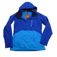 Giacca Burton uomo blu medio con cappuccio snowboard sci cappotto gonna a polvere