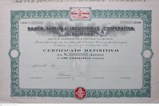 1955 * BANCA AGRICOLA INDUSTRIALE COOPERATIVA DI SULMONA  AZIONE NON CIRCOLATA