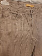 Pantaloni Donna Cotone Taglia 44 tortora A Quadri scozzese