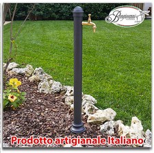 Fontana Erice a colonna in ghisa e acciaio per casa giardino con rubinetto 195/L