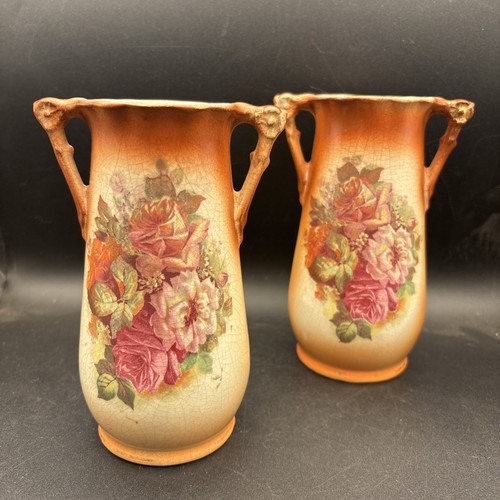 Vases hand painted 1930 - painted, 1930's