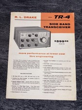 Drake TR-4 Brochure Ricevitore Banda Laterale Originale Trifold Advertiser Mailer #F