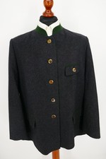 Blazer donna H.Moser costume tradizionale Janker taglia 50 misto lana vergine nero ottime condizioni