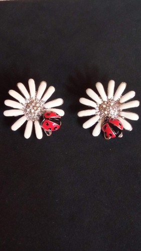 Orecchini fiore coccinella - fiore,