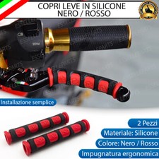 COPPIA COPRI LEVE IN SILICONE FRENO FRIZIONE NERO ROSSO PER PEUGEOT BELVILLE 125