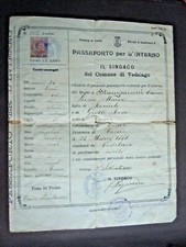 WWI VINTAGE PASSAPORTO DOCUMENTO D'IDENTITÀ ITALIA identità antico RARO VEDELAGO
