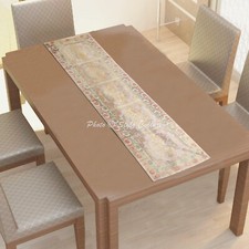 Runner da tavolo etnico broccato jacquard bianco elefante lungo tovaglia etnica