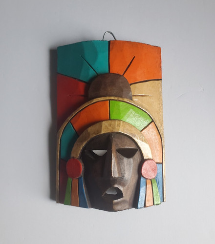 Maschera colorata legno - maschera,