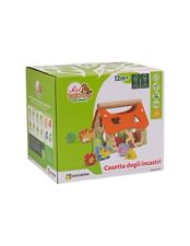 Casetta degli incastri in Legno 14 Pezzi Giochi Preziosi + 12 MESI