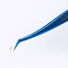 Pinzetta Ciglia Blu Acciaio